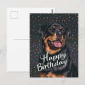 Rottweiler Gefeliciteerd Verjaardag Briefkaart (Voorkant / Achterkant)