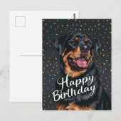 Rottweiler Gelukkige Verjaardag Briefkaart (Voorkant / Achterkant)