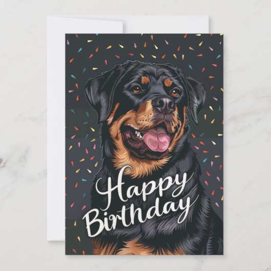 Rottweiler Gelukkige Verjaardag Feestdagenkaart (Voorkant)