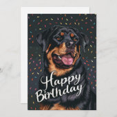 Rottweiler Gelukkige Verjaardag Feestdagenkaart (Voorkant / Achterkant)