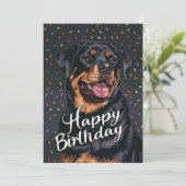 Rottweiler Gelukkige Verjaardag Feestdagenkaart (Staand voorkant)