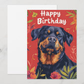 Rottweiler Gelukkige Verjaardag Feestdagenkaart (Voorkant / Achterkant)