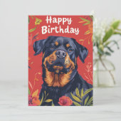 Rottweiler Gelukkige Verjaardag Feestdagenkaart (Staand voorkant)