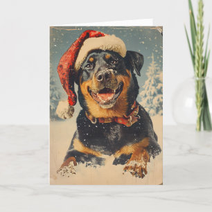 Rottweiler  gepersonaliseerde kerst feestdagen kaart