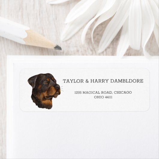 Rottweiler German Return Address Label (Insitu)