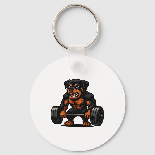 Rottweiler Gewichtheffen Bodybuilder Workout Gym D Sleutelhanger (Voorkant)