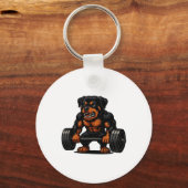 Rottweiler Gewichtheffen Bodybuilder Workout Gym D Sleutelhanger (Voorkant)
