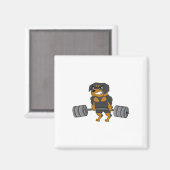 Rottweiler Gewichtheffen Bodybuilding Hond Shirt V Magneet (Voorkant / Achterkant)