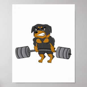 Rottweiler Gewichtheffen Bodybuilding Hond Shirt V Poster
