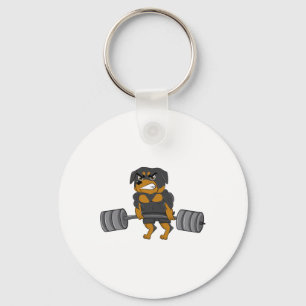 Rottweiler Gewichtheffen Bodybuilding Hond Shirt V Sleutelhanger