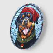 Rottweiler Glas in lood Kerst Grote Klok (Hoek)