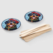 Rottweiler Glas in lood Kerst Handwaaier (Niet-gemonteerd)