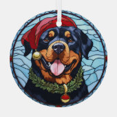 Rottweiler Glas in lood Kerst Ornament (Achterkant)