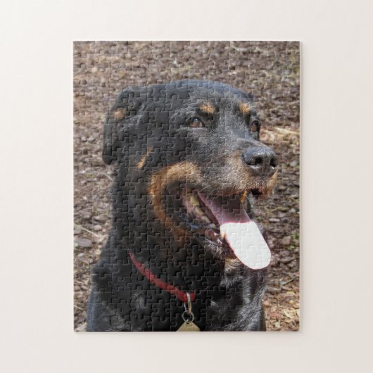 Rottweiler-glimlach Dog Puzzle Legpuzzel (Verticaal)