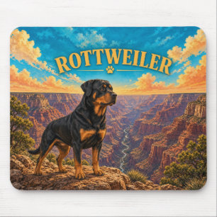 Rottweiler, Grand Canyon Vintage Waterverf Muismat