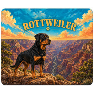 Rottweiler, Grand Canyon Vintage Waterverf Muismat