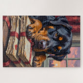 Rottweiler Guarding Love Letters Valentine's Day Legpuzzel (Horizontaal)
