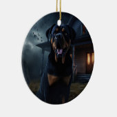 Rottweiler Halloween Engverstorend Keramisch Ornament (Rechts)