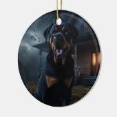 Rottweiler Halloween Engverstorend Keramisch Ornament (Links)