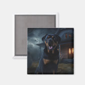 Rottweiler Halloween Engverstorend Magneet (Voorkant / Achterkant)