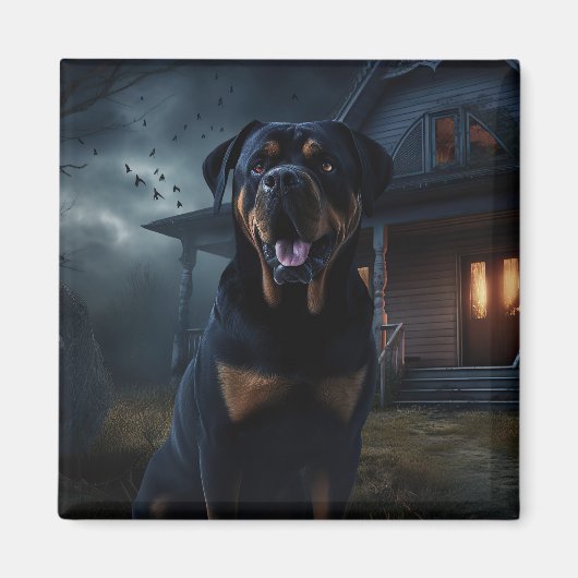 Rottweiler Halloween Engverstorend Magneet (Voorkant)