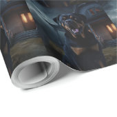 Rottweiler Halloween Engverwekkend Cadeaupapier (Rol Hoek)