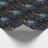 Rottweiler Halloween Engverwekkend Cadeaupapier (Hoek)