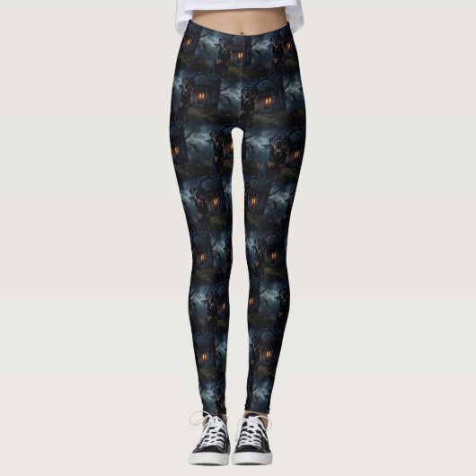 Rottweiler Halloween Engverwekkend Leggings (Voorkant)