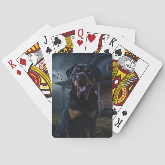 Rottweiler Halloween Engverwekkend Pokerkaarten (Achterkant)