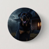 Rottweiler Halloween Engverwekkend Ronde Button 5,7 Cm (Voorkant)