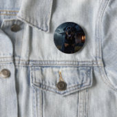 Rottweiler Halloween Engverwekkend Ronde Button 5,7 Cm (In situ)
