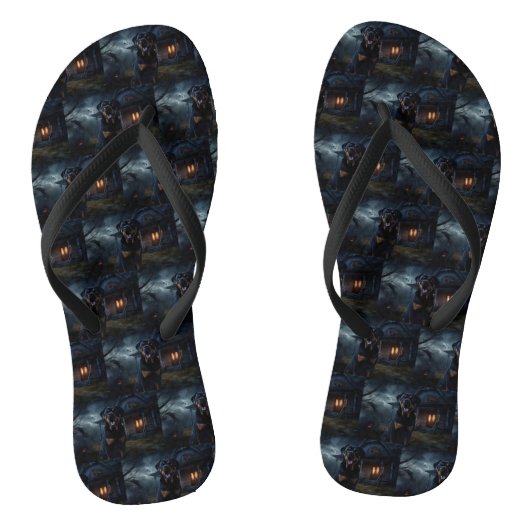 Rottweiler Halloween Engverwekkend Teenslippers (Voetbed)