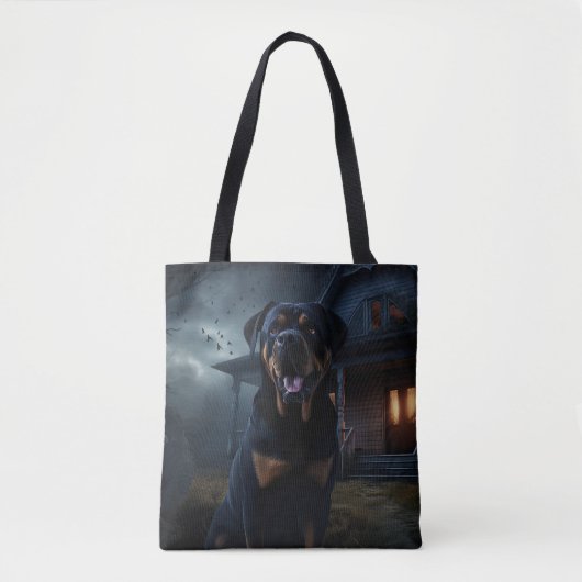 Rottweiler Halloween Engverwekkend Tote Bag (Voorkant)