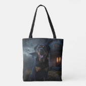 Rottweiler Halloween Engverwekkend Tote Bag (Achterkant)