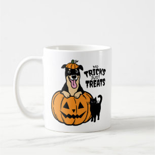 Rottweiler Halloween Geen Tricks Alleen Treats Koffiemok