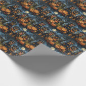 Rottweiler Halloween Griezelen Cadeaupapier (Hoek)