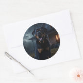 Rottweiler Halloween Griezelen Ronde Sticker (Envelop)