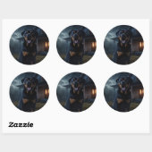 Rottweiler Halloween Griezelen Ronde Sticker (Vel)