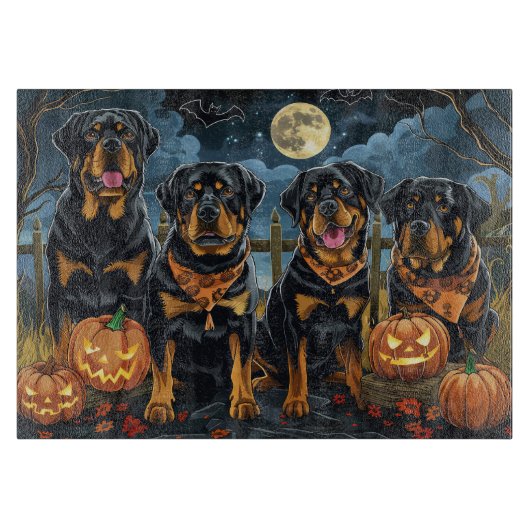 Rottweiler Halloween Griezelig Snijplank (Voorkant)
