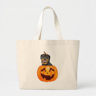 Rottweiler Halloween Grote Tote Bag