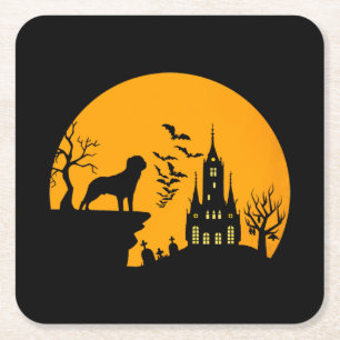 Rottweiler Halloween Kartonnen Onderzetters