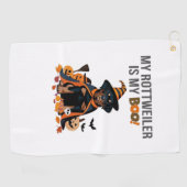 Rottweiler Halloween Kostuum Mijn Rottweiler is Mi Golfhanddoek (Horizontaal)