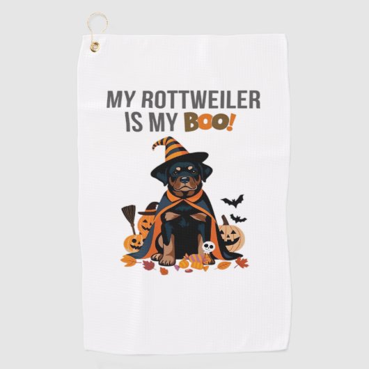 Rottweiler Halloween Kostuum Mijn Rottweiler is Mi Golfhanddoek (Voorkant)