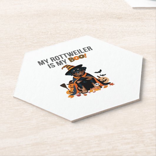 Rottweiler Halloween Kostuum Mijn Rottweiler is Mi Kartonnen Onderzetters (Schuin)