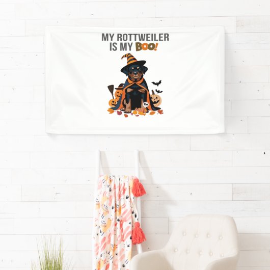 Rottweiler Halloween Kostuum Mijn Rottweiler is Mi Spandoek (Insitu)