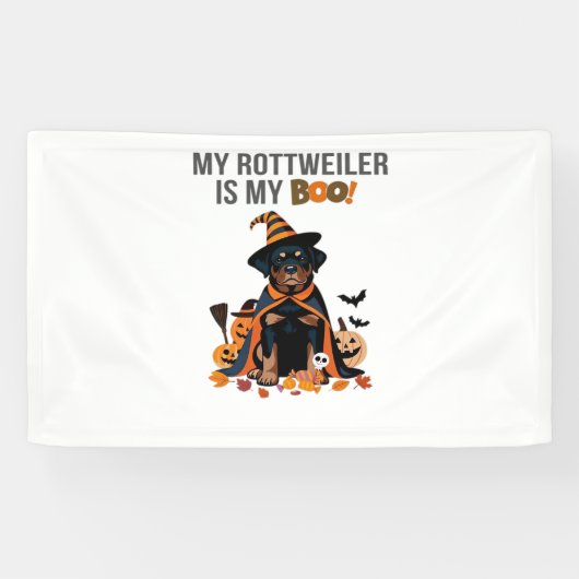 Rottweiler Halloween Kostuum Mijn Rottweiler is Mi Spandoek (Horizontaal)