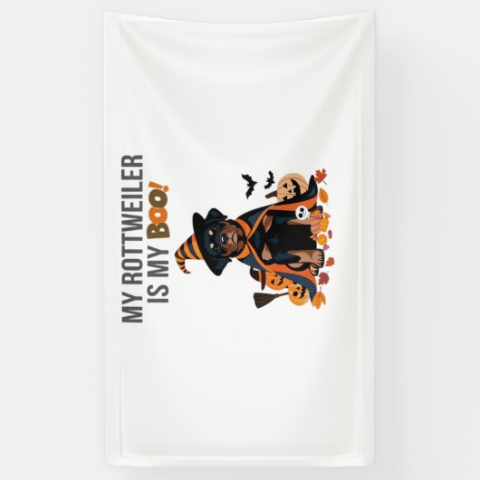 Rottweiler Halloween Kostuum Mijn Rottweiler is Mi Spandoek (Verticaal)