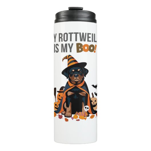 Rottweiler Halloween Kostuum Mijn Rottweiler is Mi Thermosbeker (Voorkant)
