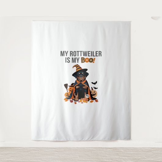 Rottweiler Halloween Kostuum Mijn Rottweiler is Mi Wandkleed (Voorkant)