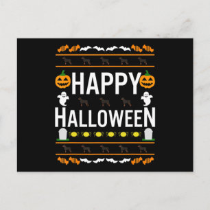 Rottweiler Halloween Lazy Ugly Costume Dog T-Shirt Aankondigingskaart